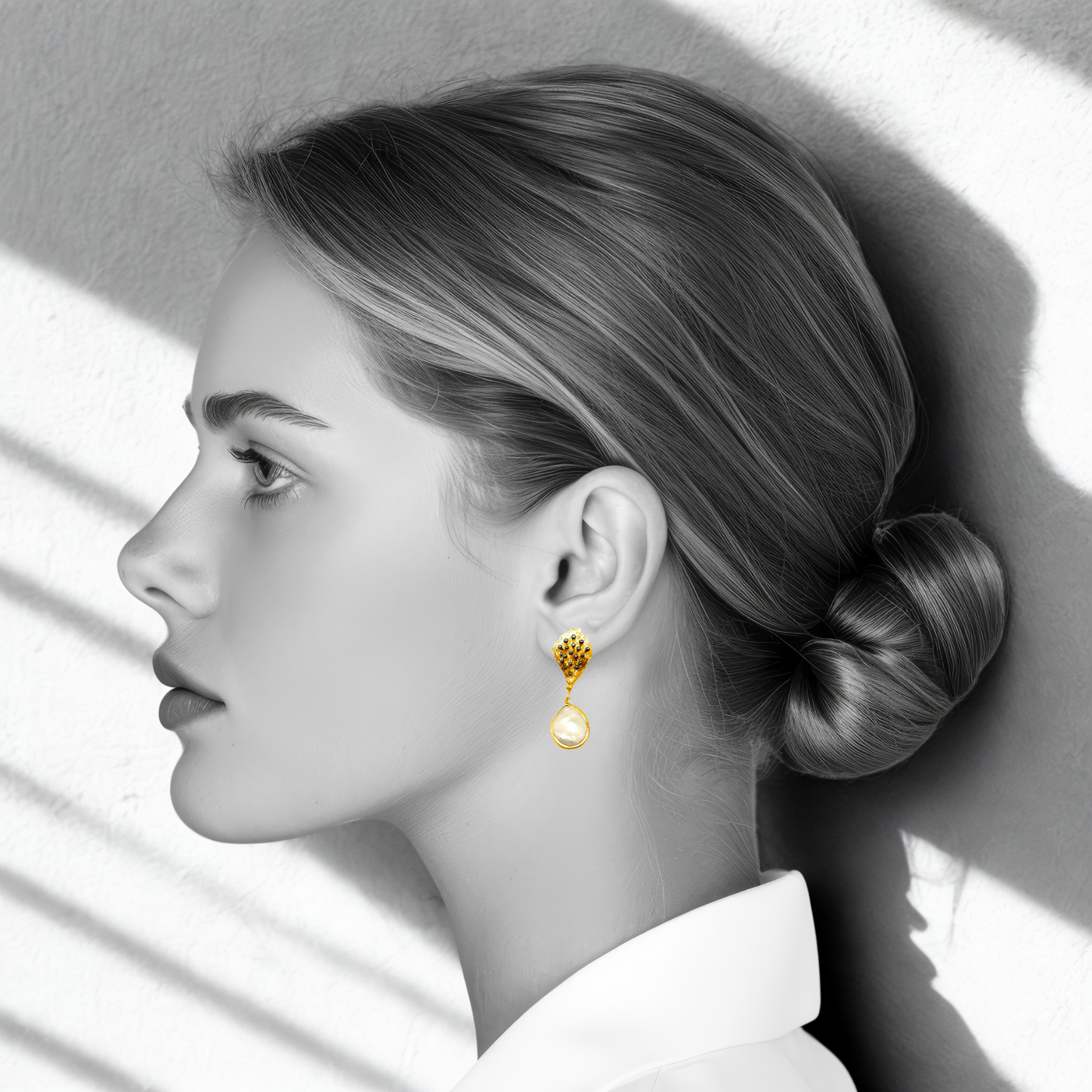 Elegant Bloom Tops | Handmade Gold-Plated Pearl Earrings
