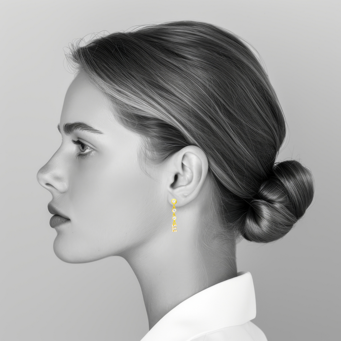 Personalized Diamond Chain Initial Earring