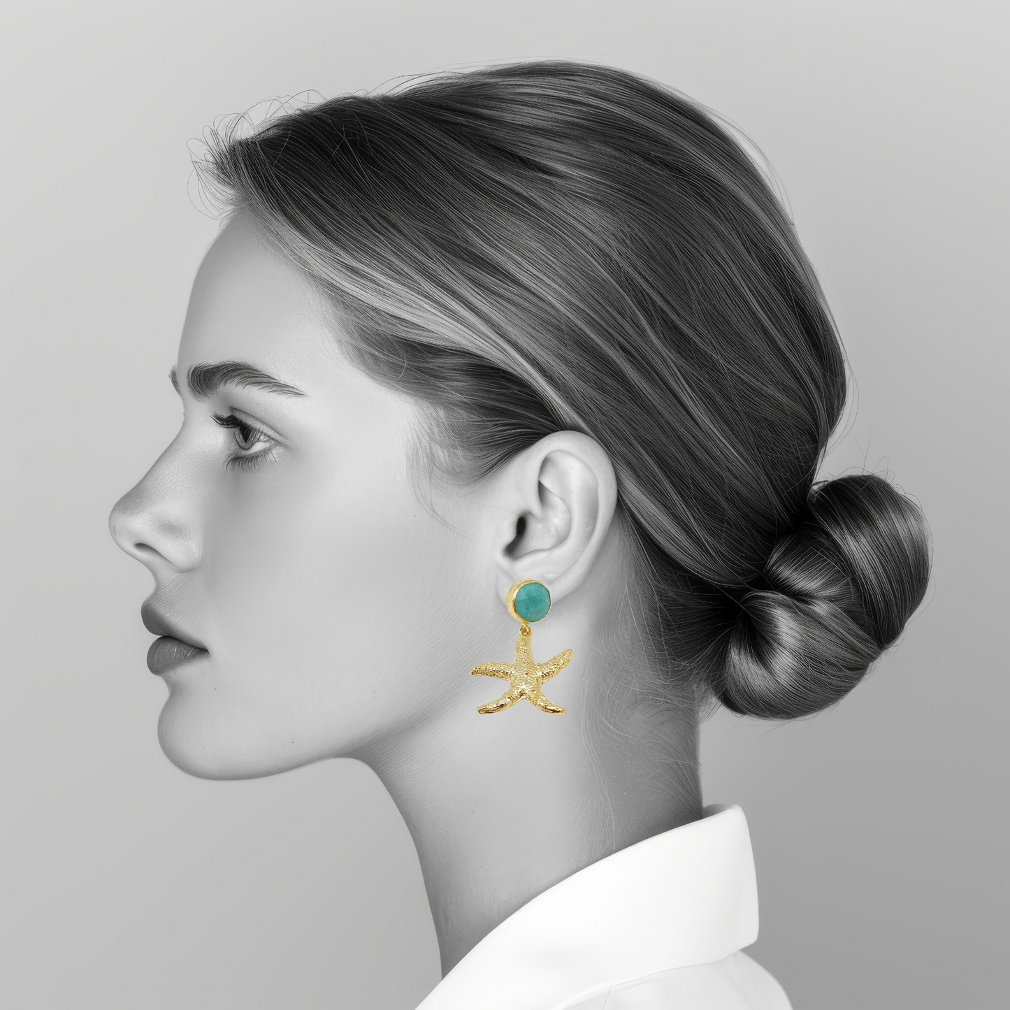 Aurora Star Earing with Turquoise