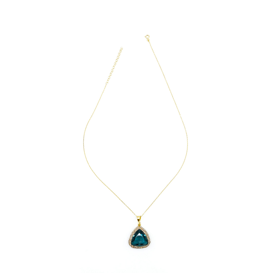 Green Emerald Stone Necklace - shopzeyzey