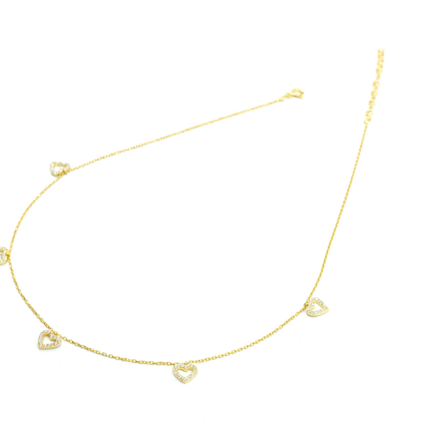 Five Open Hearts Choker Necklace - shopzeyzey