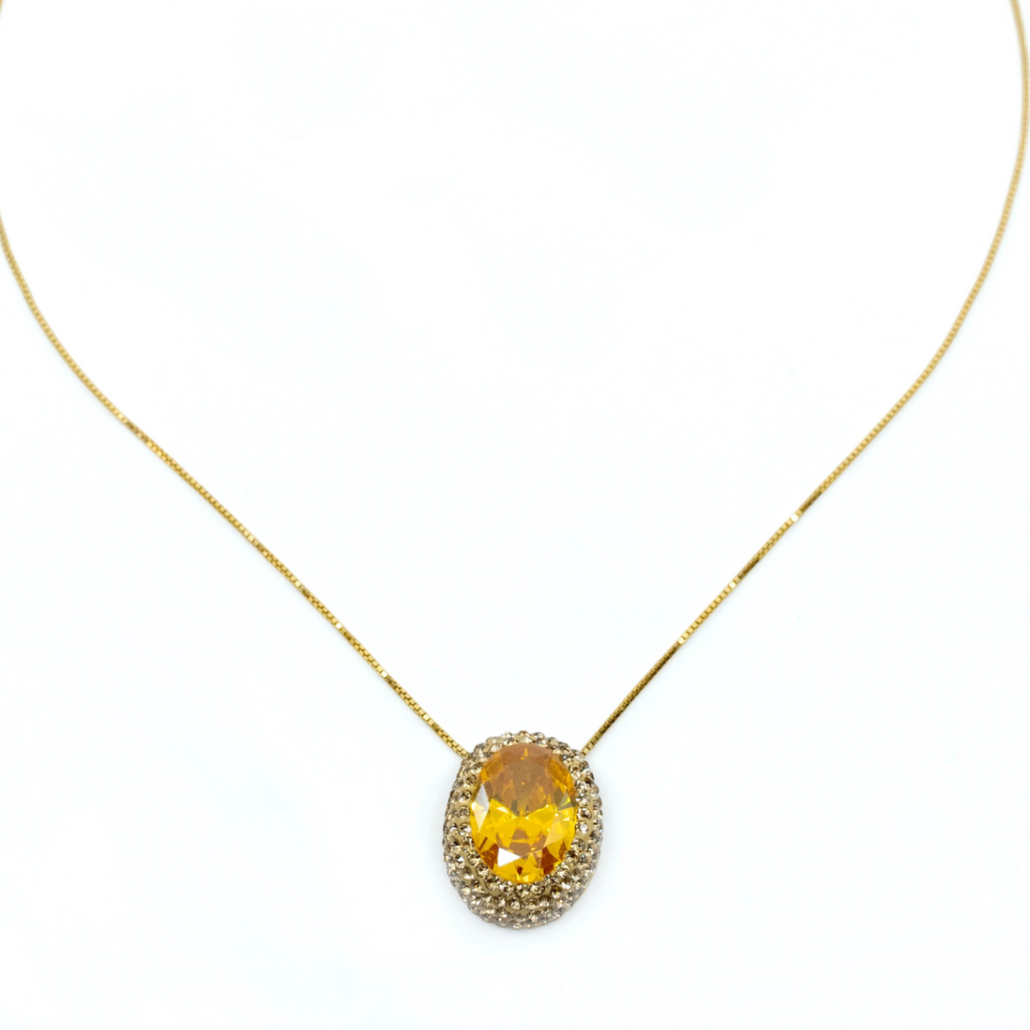 Citrine Pendant Necklace - shopzeyzey