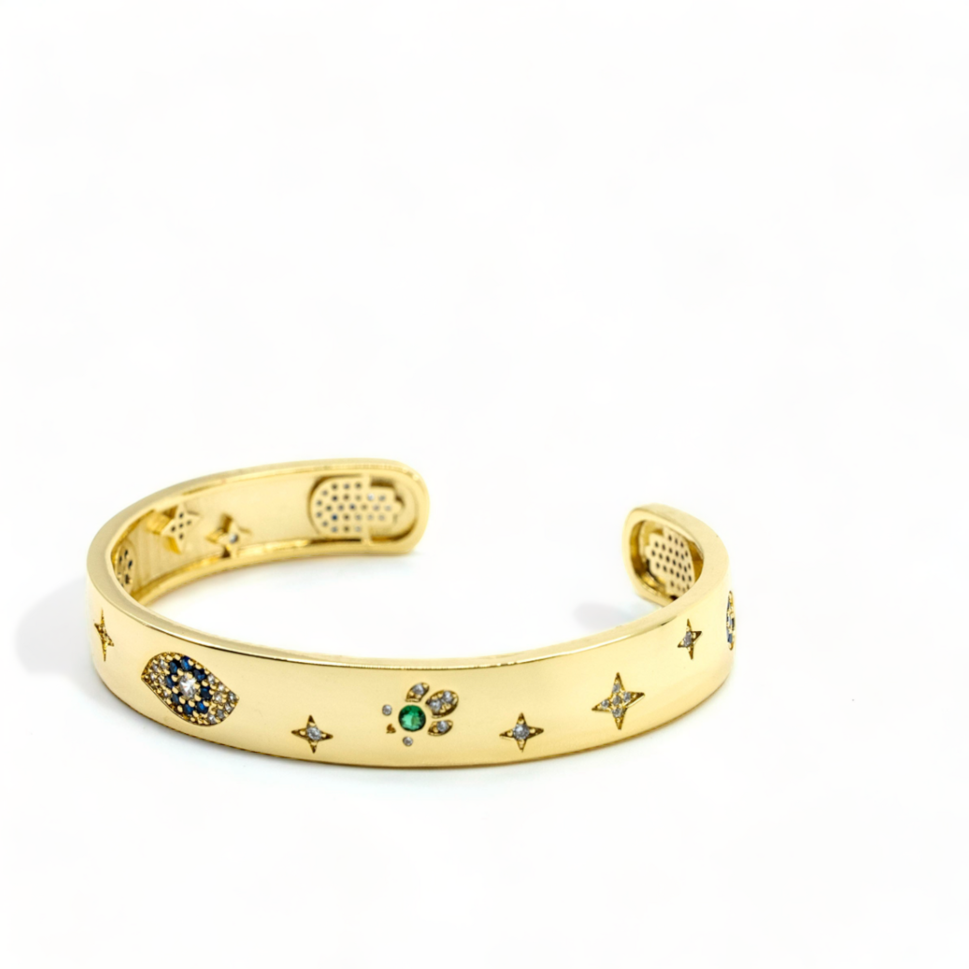 Hamza Heavy Gold Cuff Bracelet - shopzeyzey