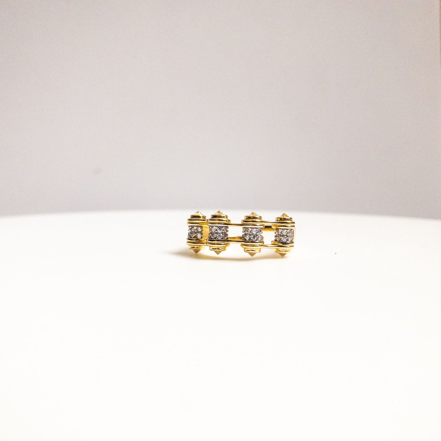 White CZ Stone Gold Ring