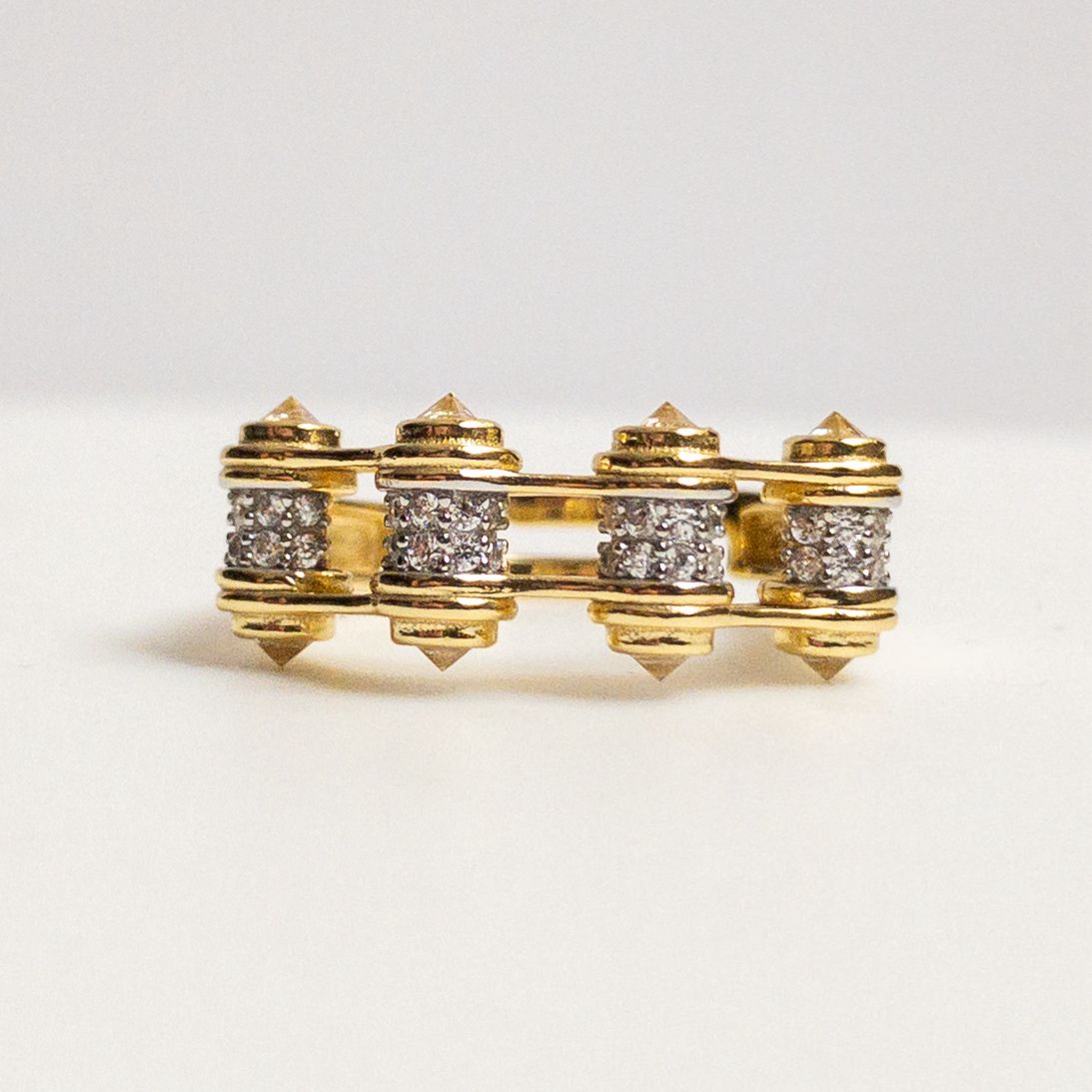 White CZ Stone Gold Ring