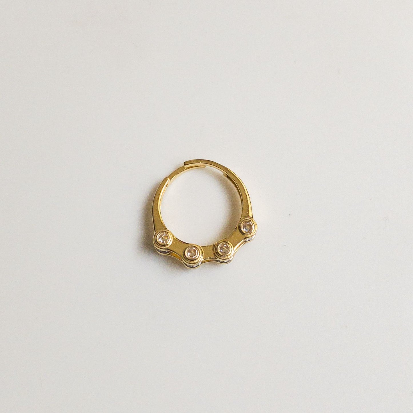 White CZ Stone Gold Ring