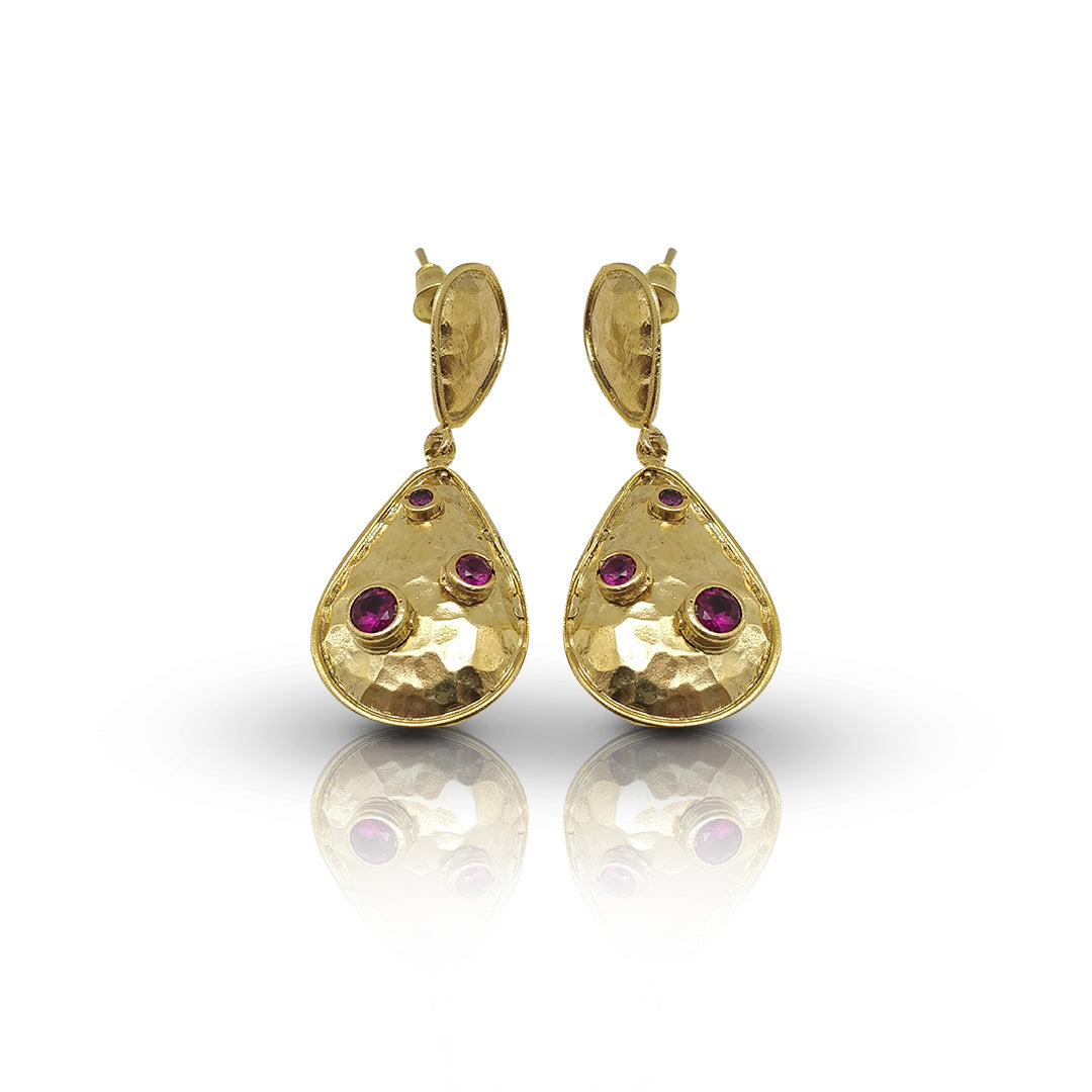 Aurora Tear Drop Gold Earrings - shopzeyzey