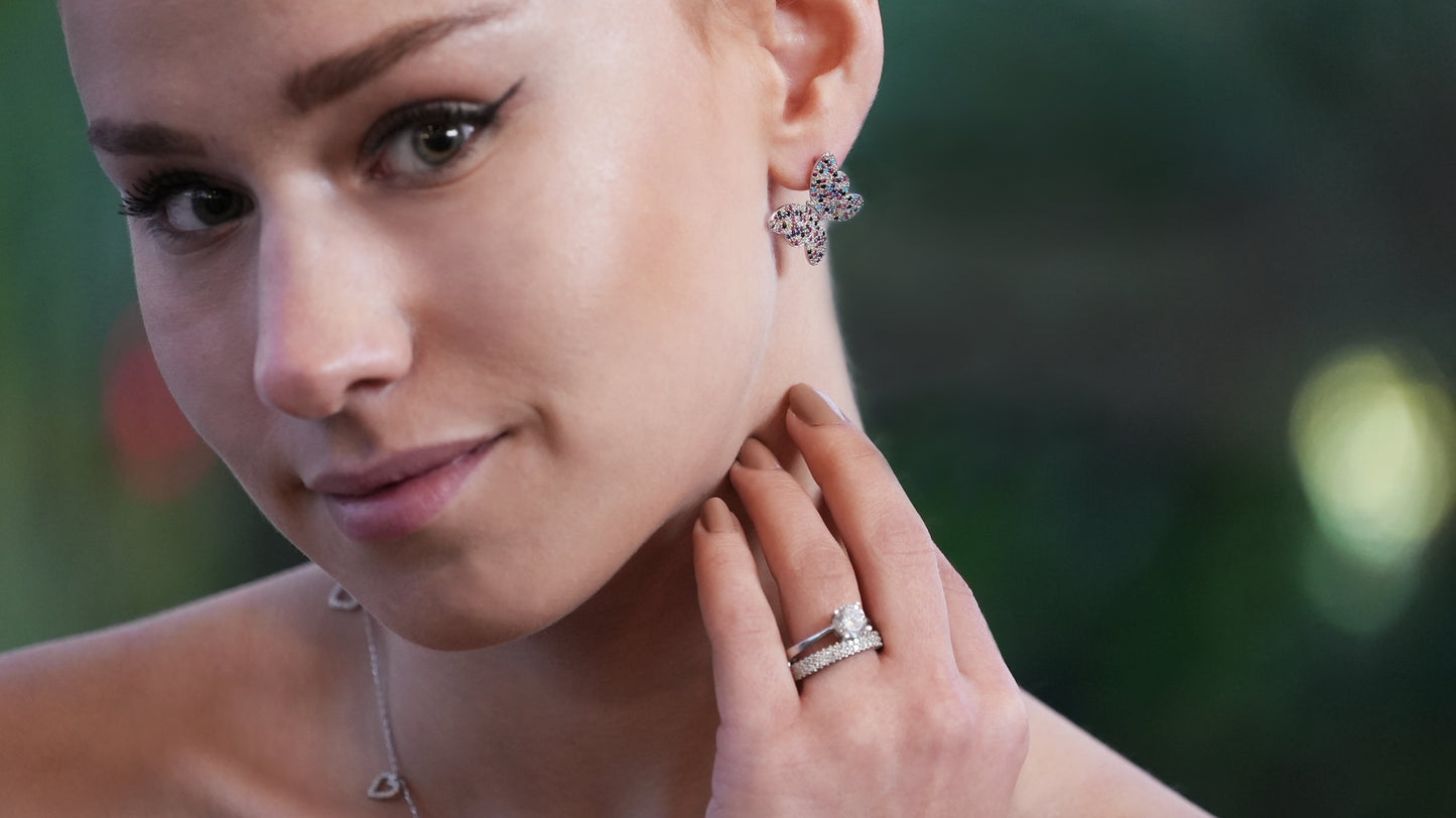 Double CZ Sterling Silver Ring - shopzeyzey