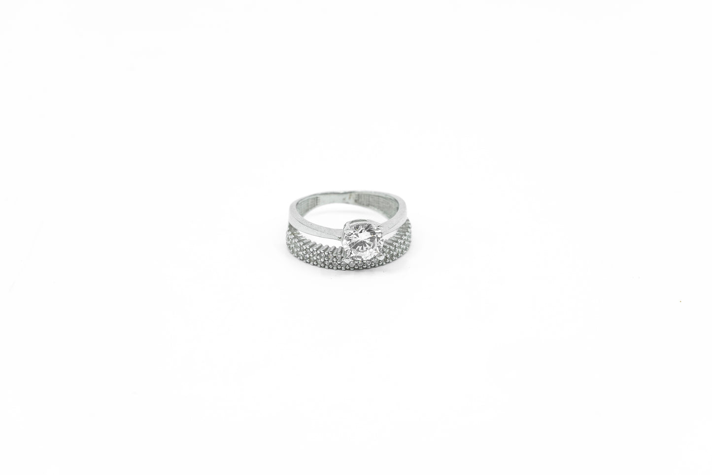 Double CZ Sterling Silver Ring - shopzeyzey
