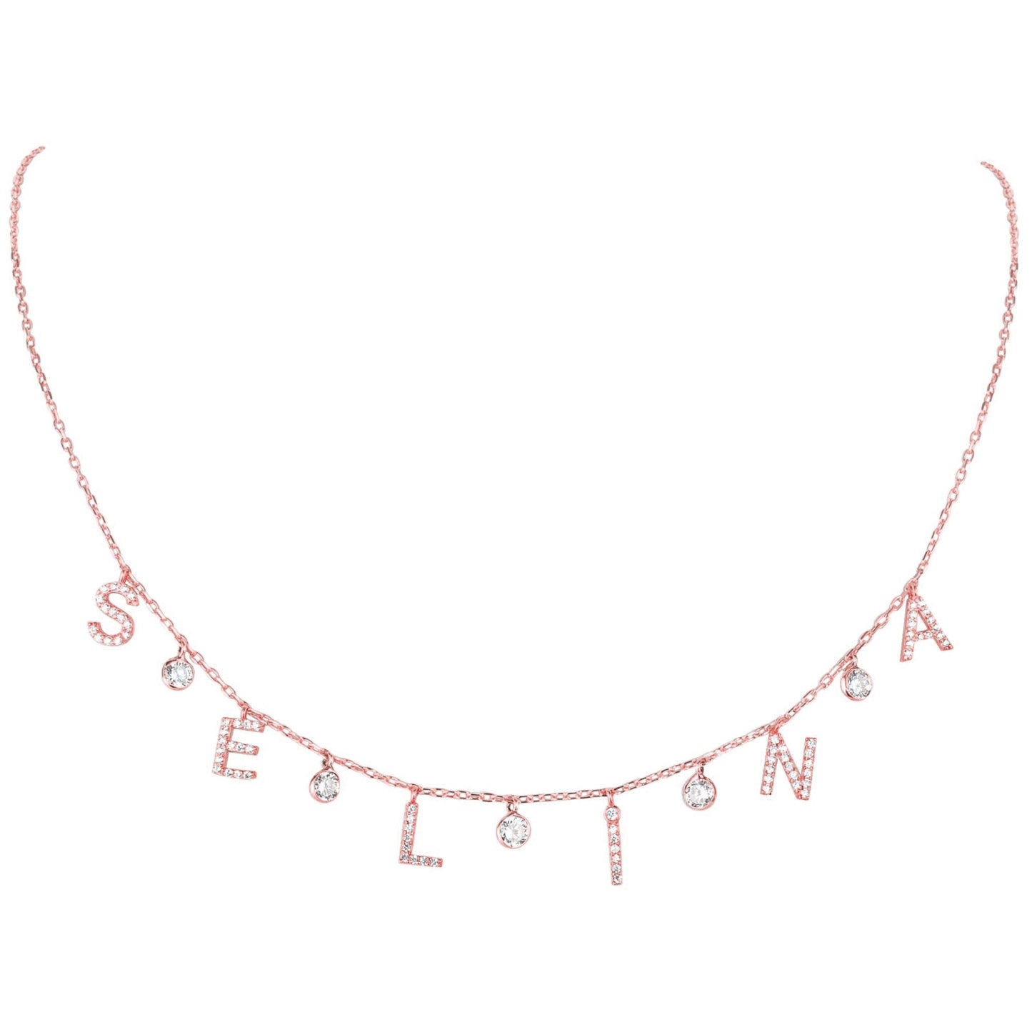 Personalized Diamond Drop Letter Name Necklace - shopzeyzey