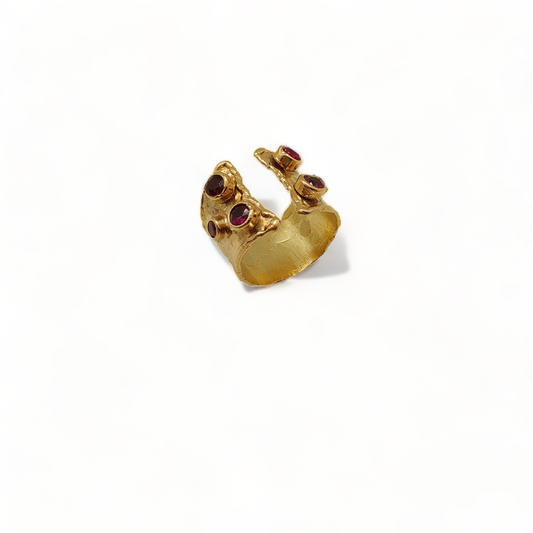 Aurora Fancy Two Side Cuff Gold Ring - shopzeyzey