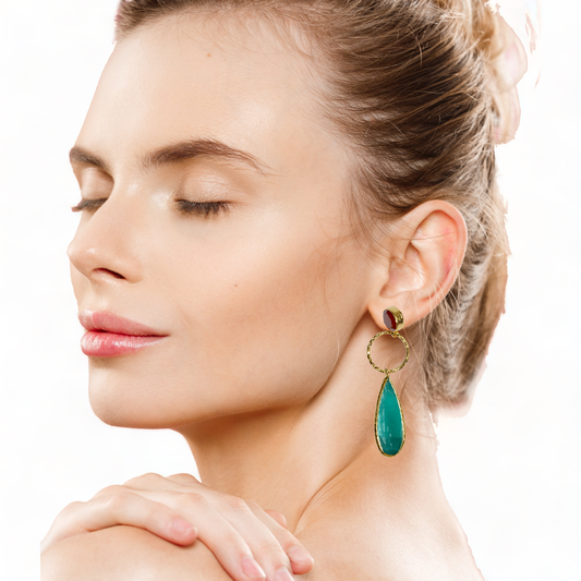 Aurora Pine Gold Earrings - shopzeyzey