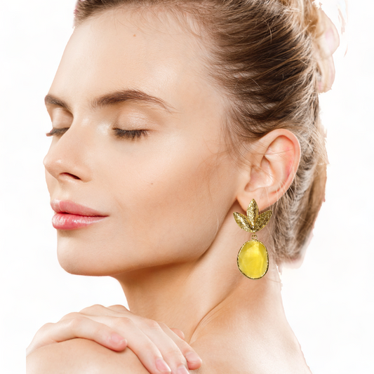 Aurora Mustard Gold Earrings - shopzeyzey