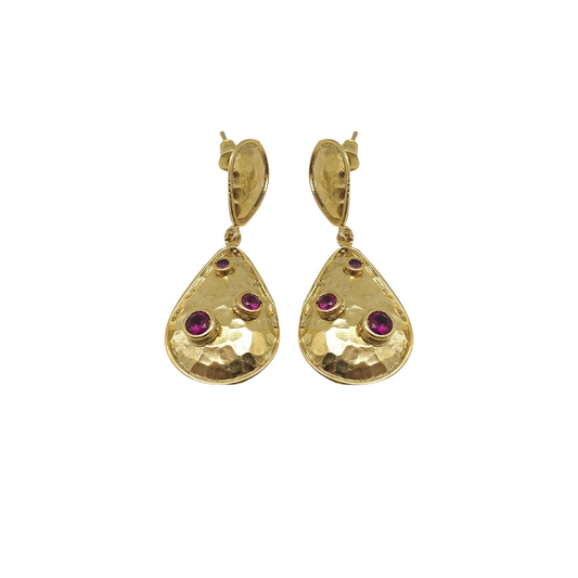 Aurora Tear Drop Gold Earrings - shopzeyzey