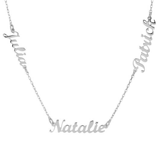Personalized Engraved Three Name Necklace - shopzeyzey