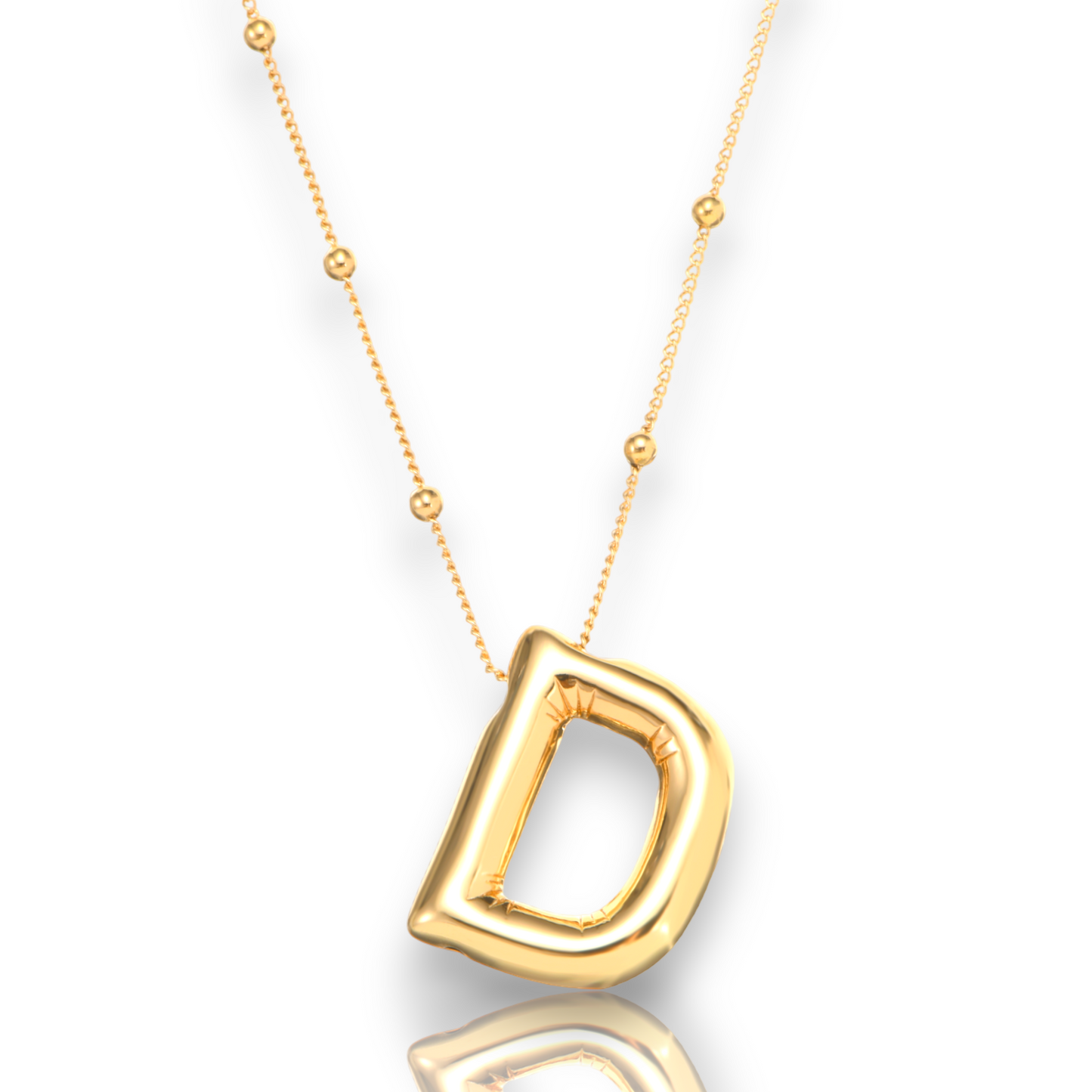 3D Personalized Bubble Initial Necklace