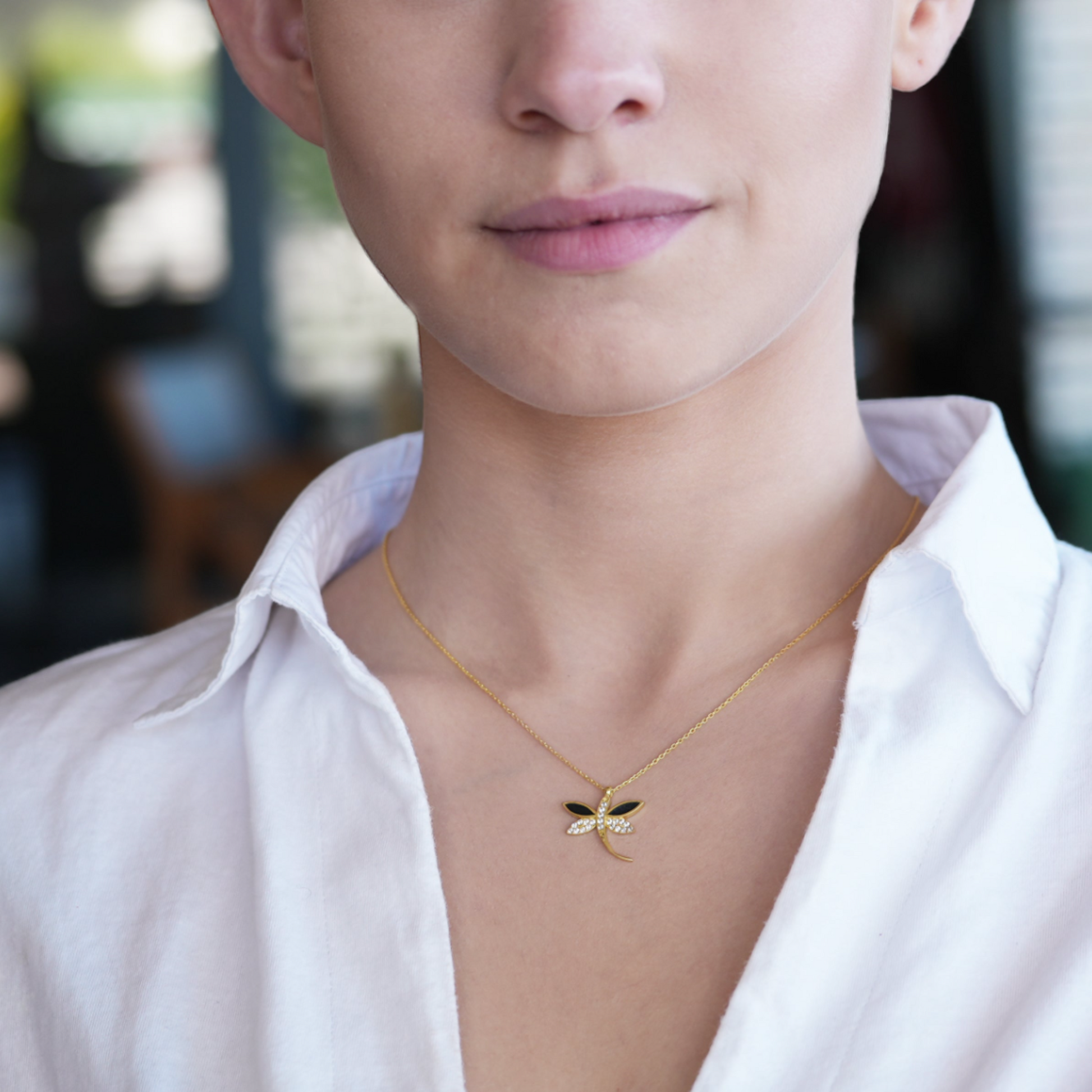 Dainty Dragonfly Necklace - shopzeyzey