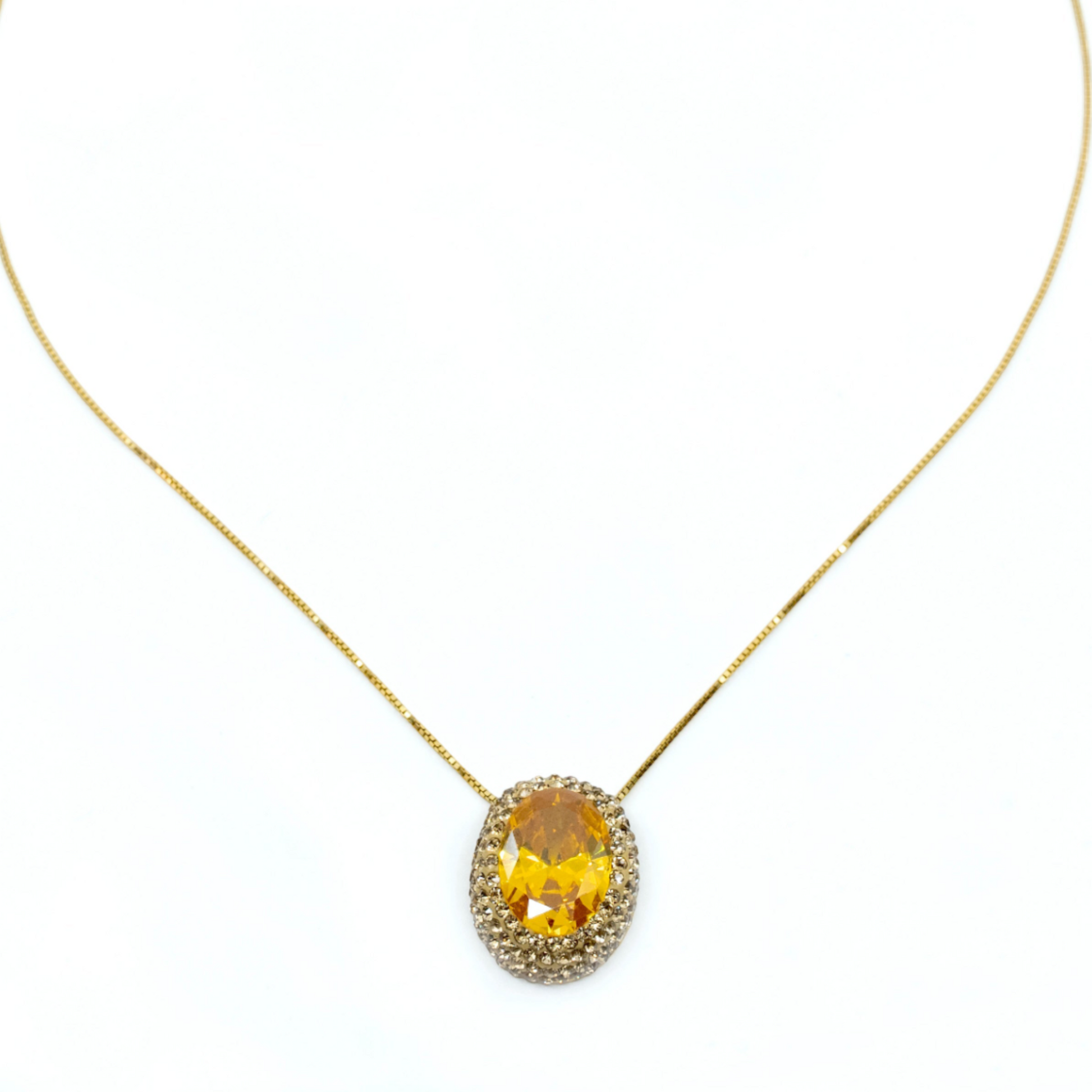 Citrine Pendant Necklace - shopzeyzey
