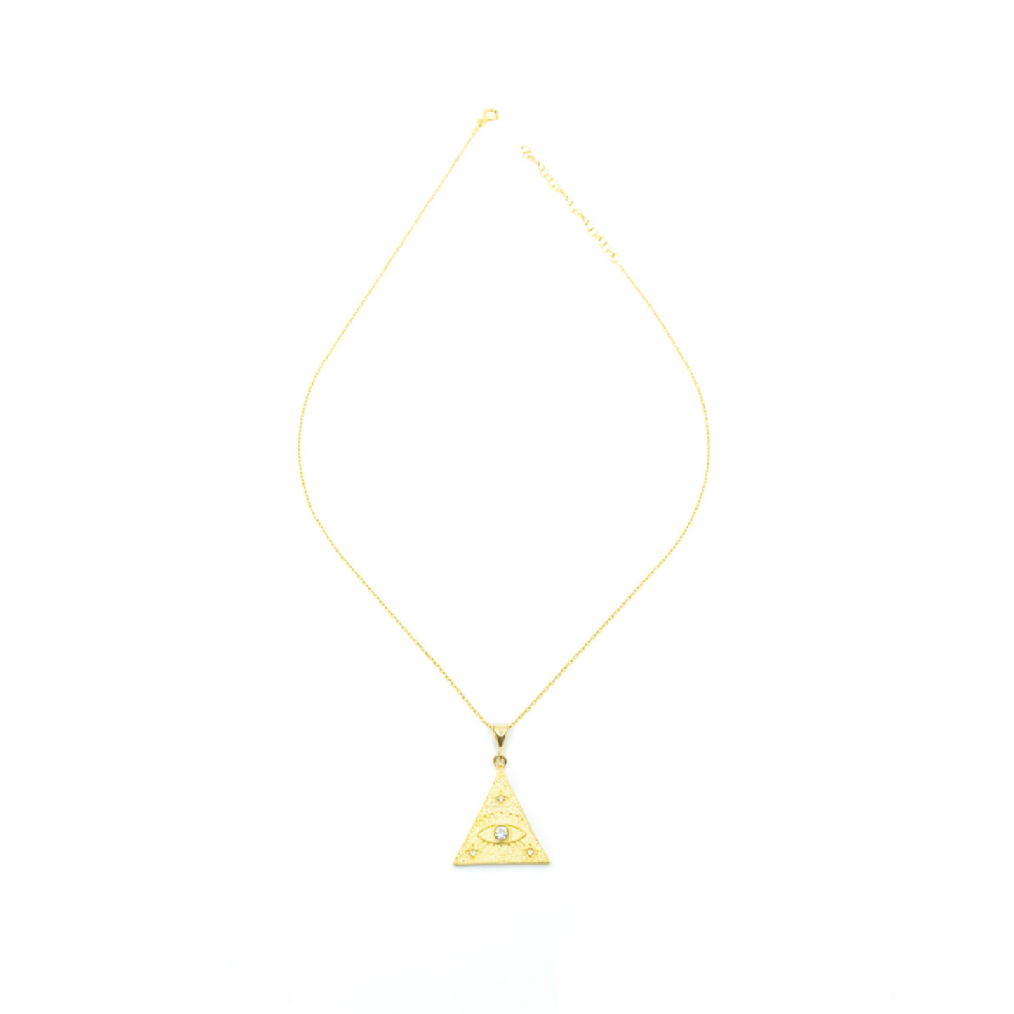 Gold Triangle Evil Eye Necklace - shopzeyzey