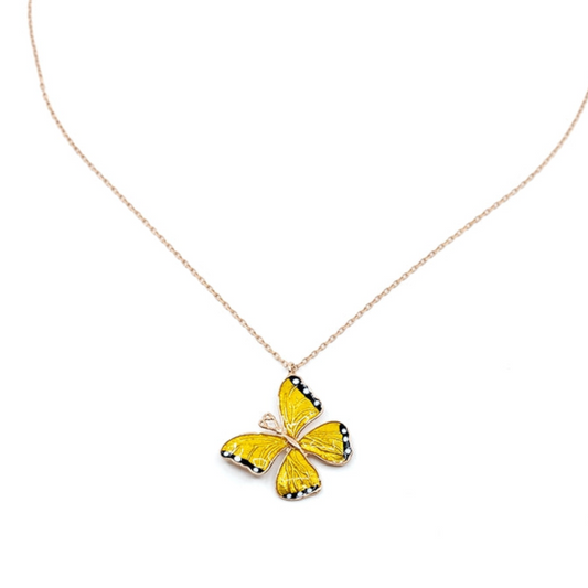Yellow Butterfly Necklace - shopzeyzey
