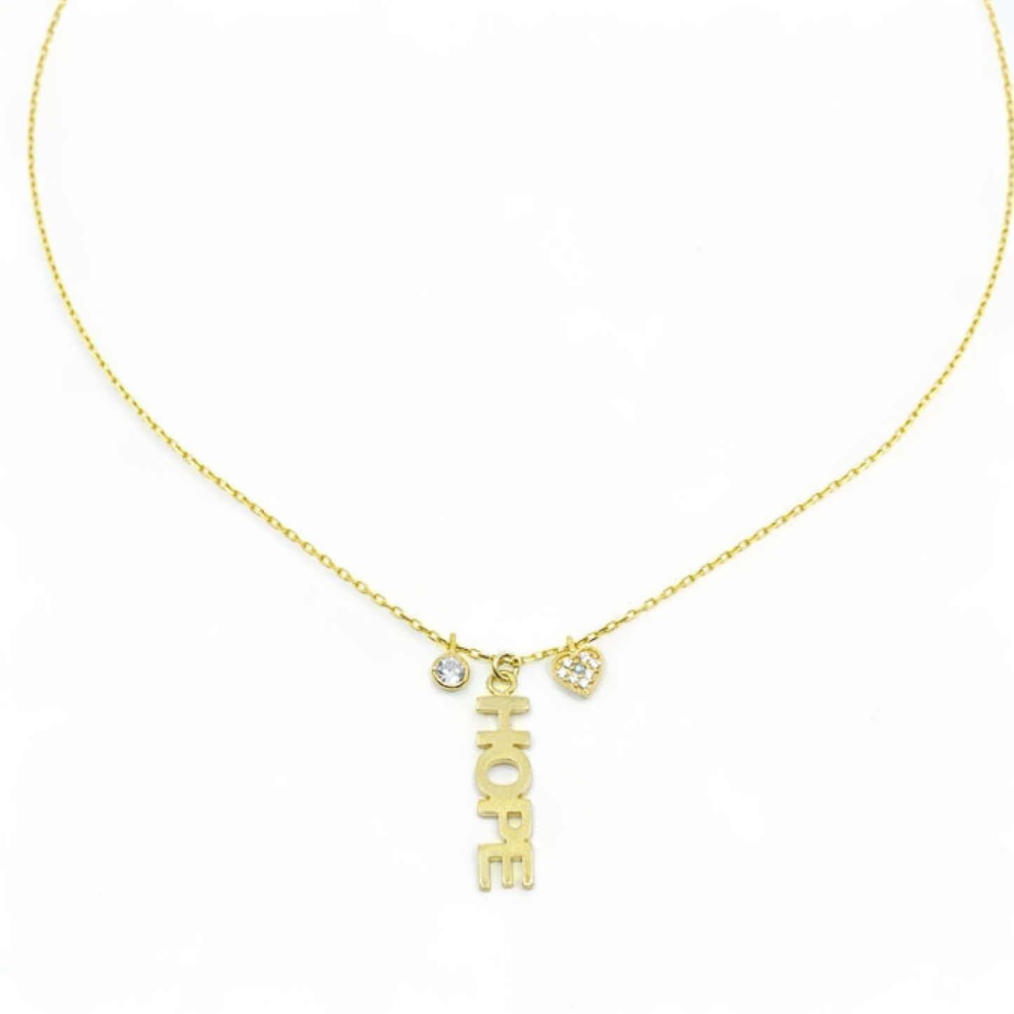 Hope  Vertical Necklace in Gold - shopzeyzey