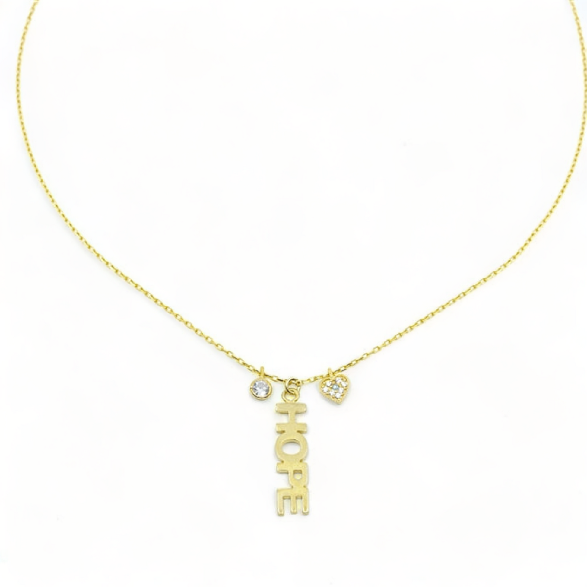 Hope  Vertical Necklace in Gold - shopzeyzey