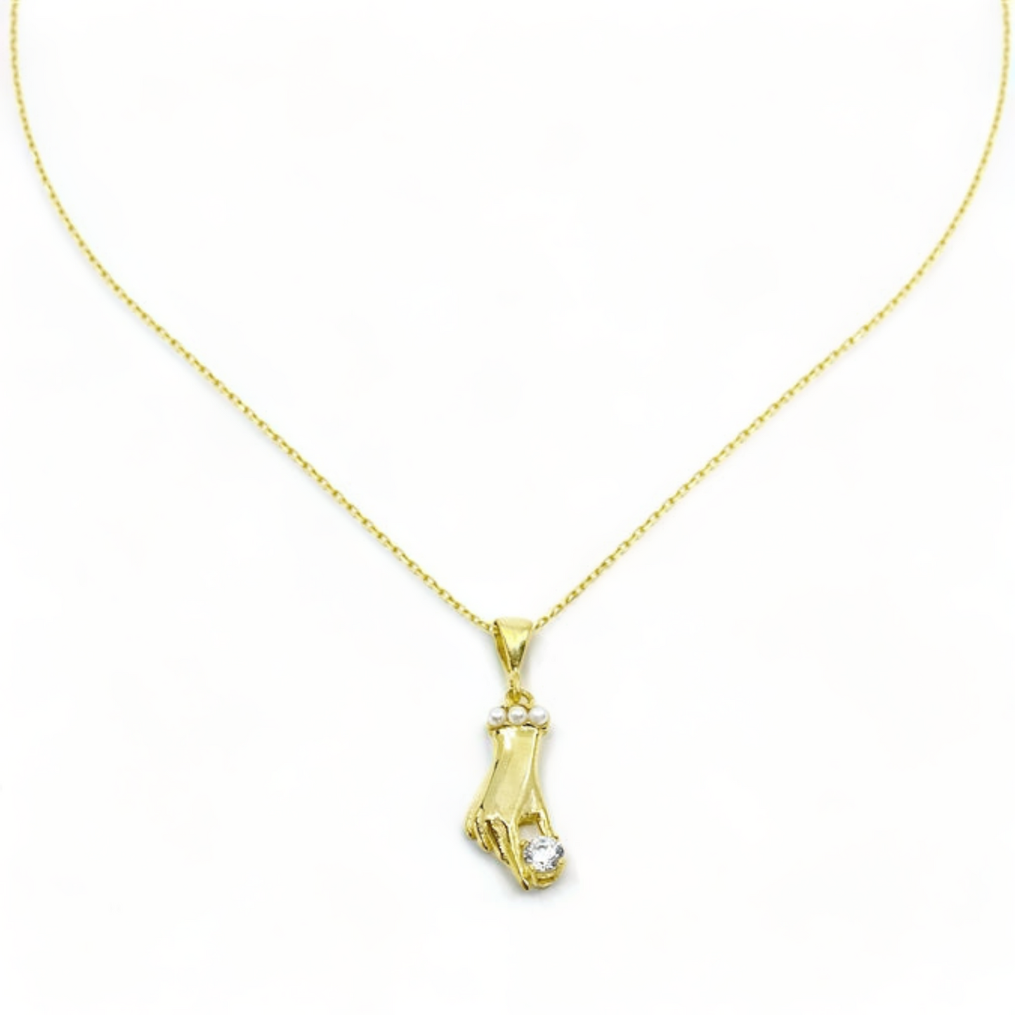 Disembodied Hand Gold Necklace - shopzeyzey