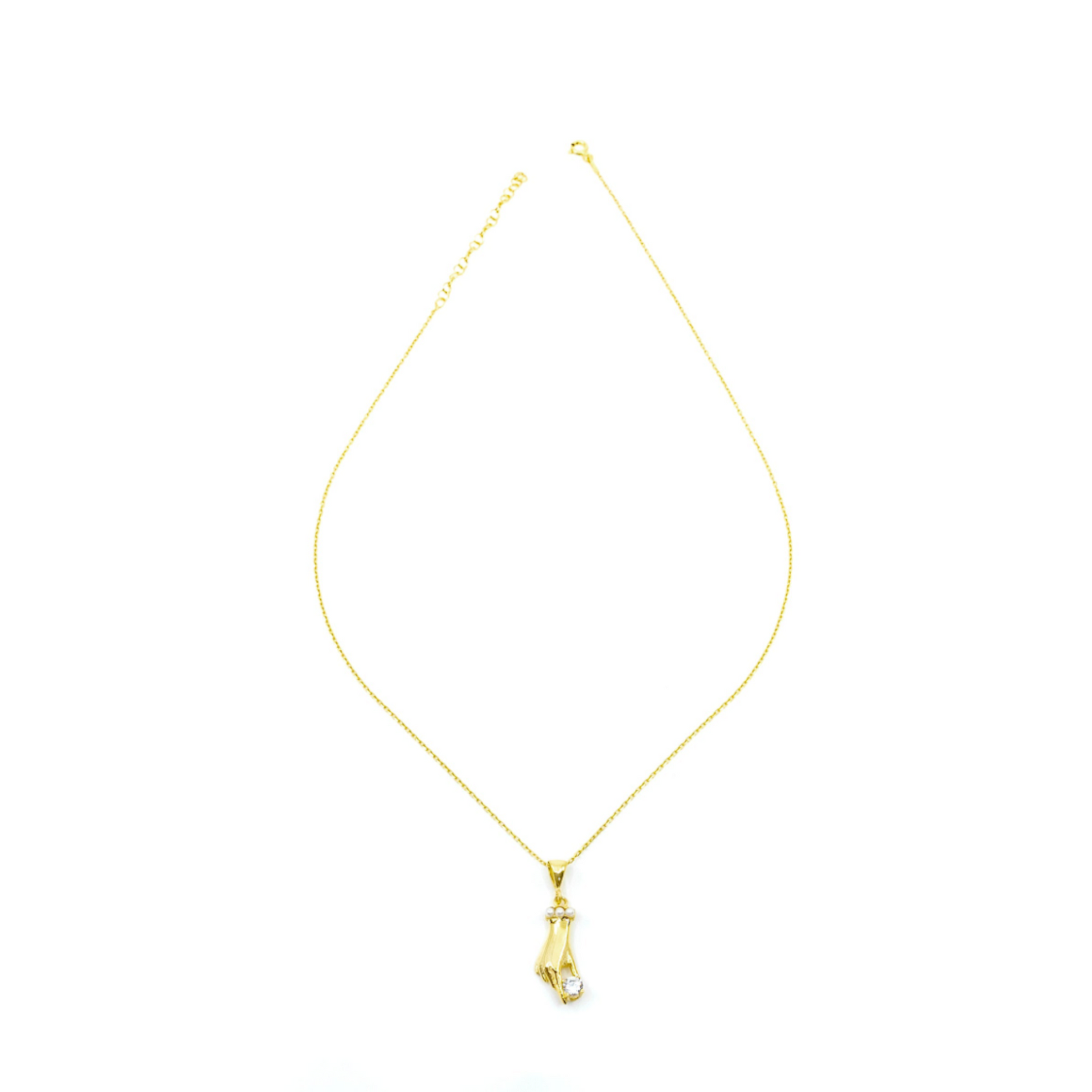 Disembodied Hand Gold Necklace - shopzeyzey