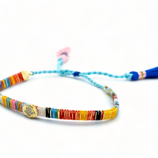 Hamza Bracelet with Colorful Thread - shopzeyzey