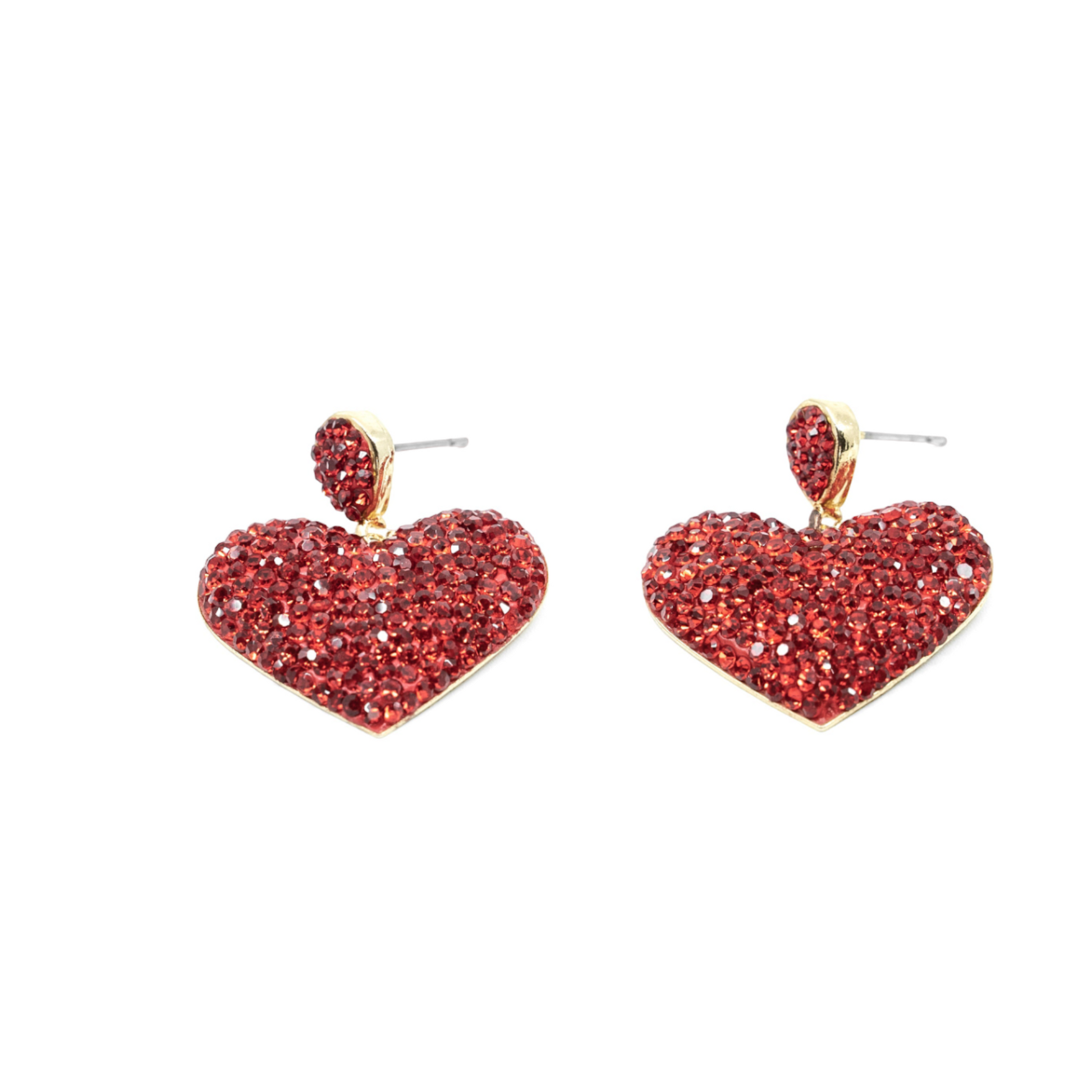 Sparkly Red Heart Earring - shopzeyzey