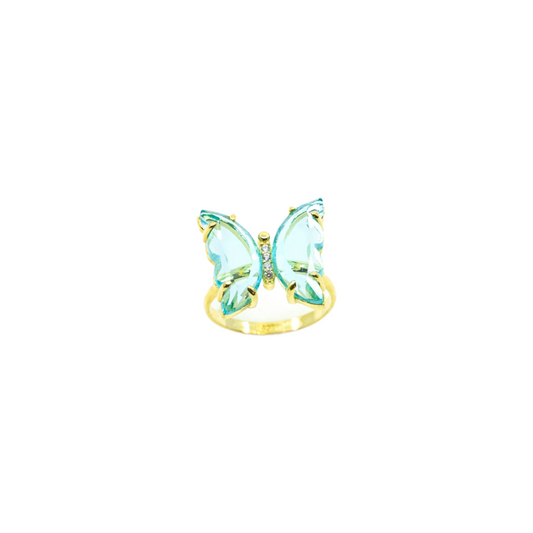 Sky Blue Topaz Butterfly Ring over Sterling - shopzeyzey