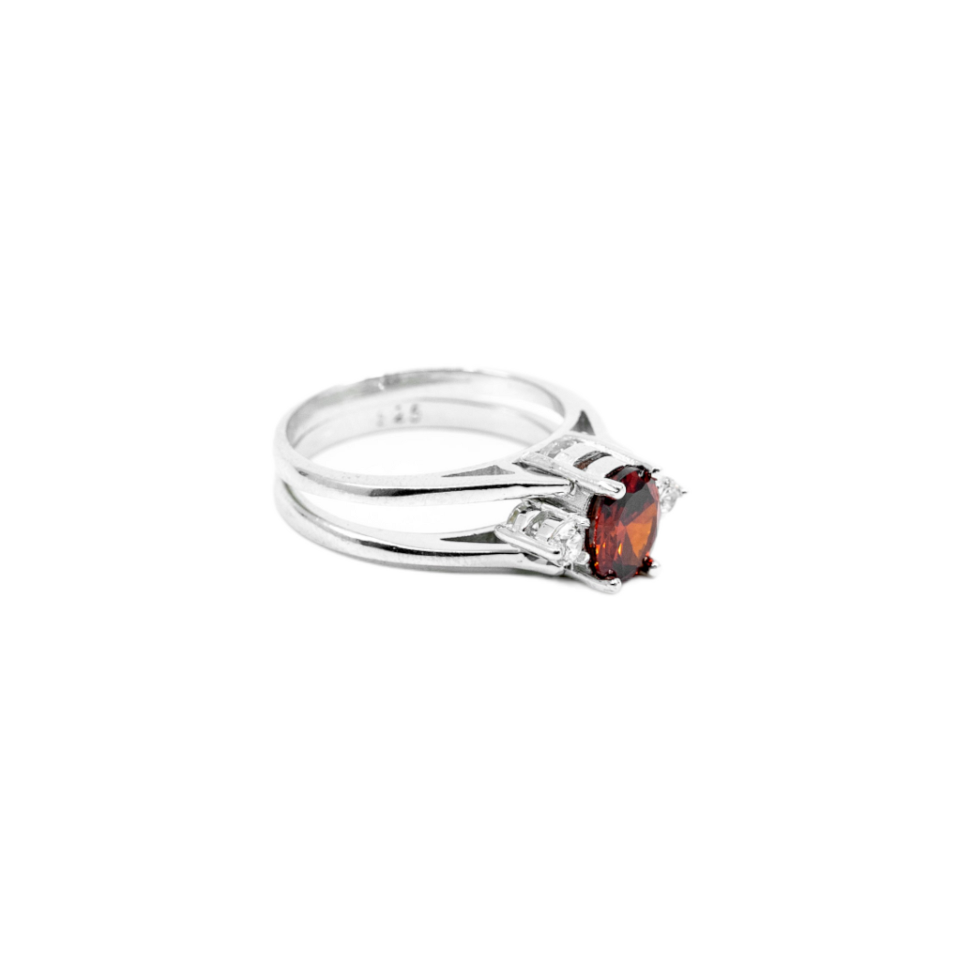 Double Round Ruby Stone Ring - shopzeyzey