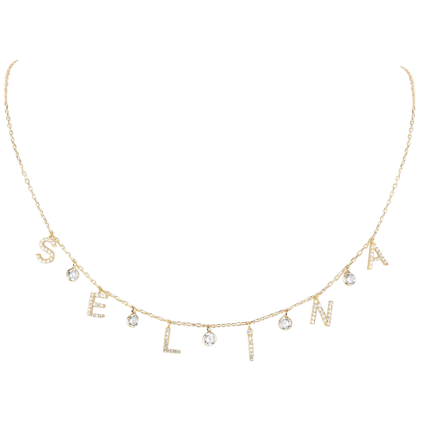 Personalized Diamond Drop Letter Name Necklace - shopzeyzey