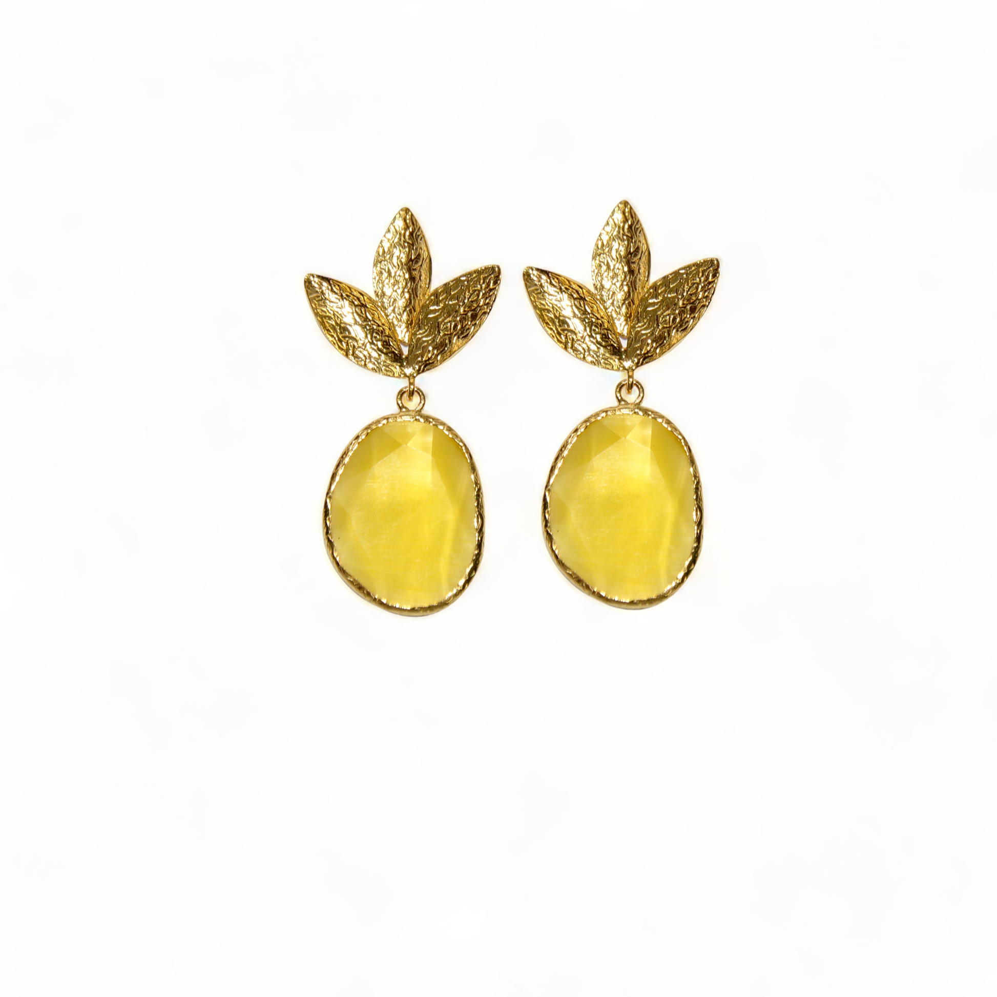 Aurora Mustard Gold Earrings - shopzeyzey