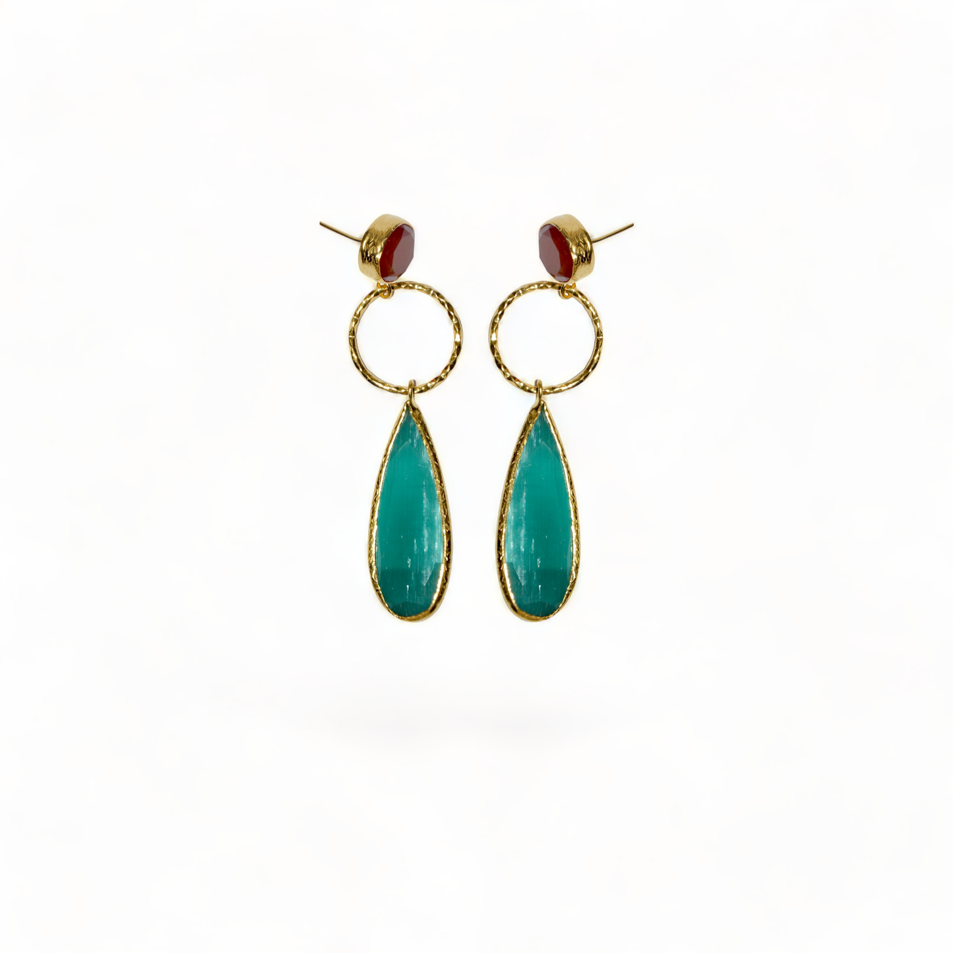 Aurora Pine Gold Earrings - shopzeyzey