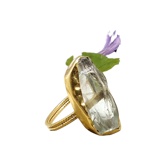 Crystal Quartz Gold Ring - shopzeyzey