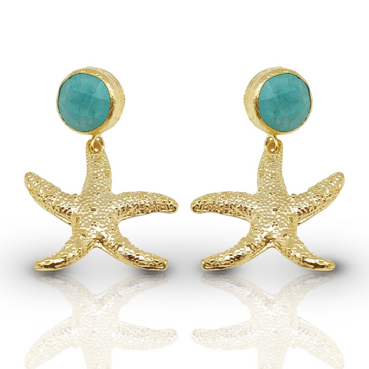 Aurora Star Earing with Turquoise - shopzeyzey
