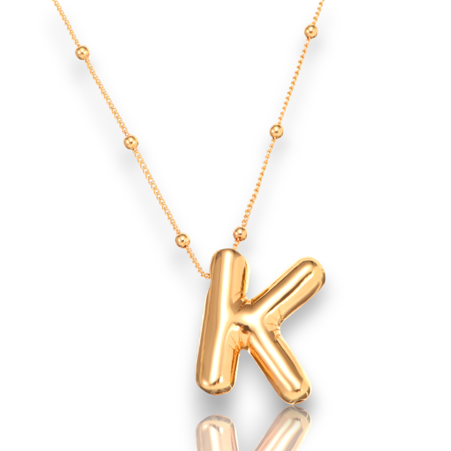 3D Personalized Bubble Initial Necklace