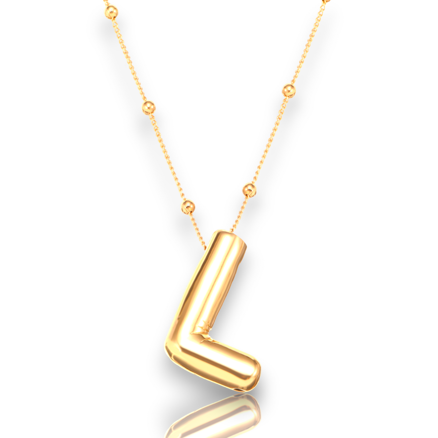 3D Personalized Bubble Initial Necklace