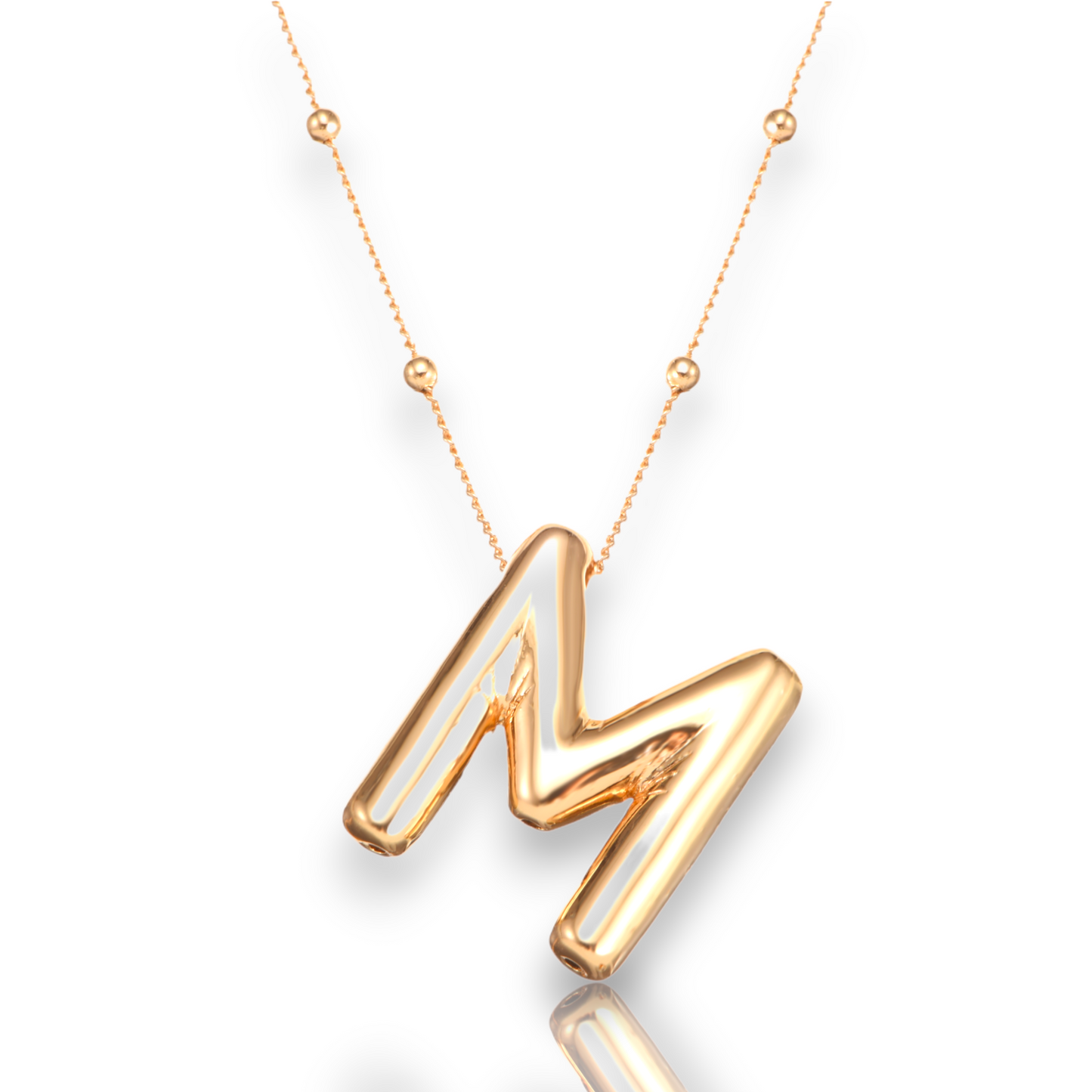 3D Personalized Bubble Initial Necklace