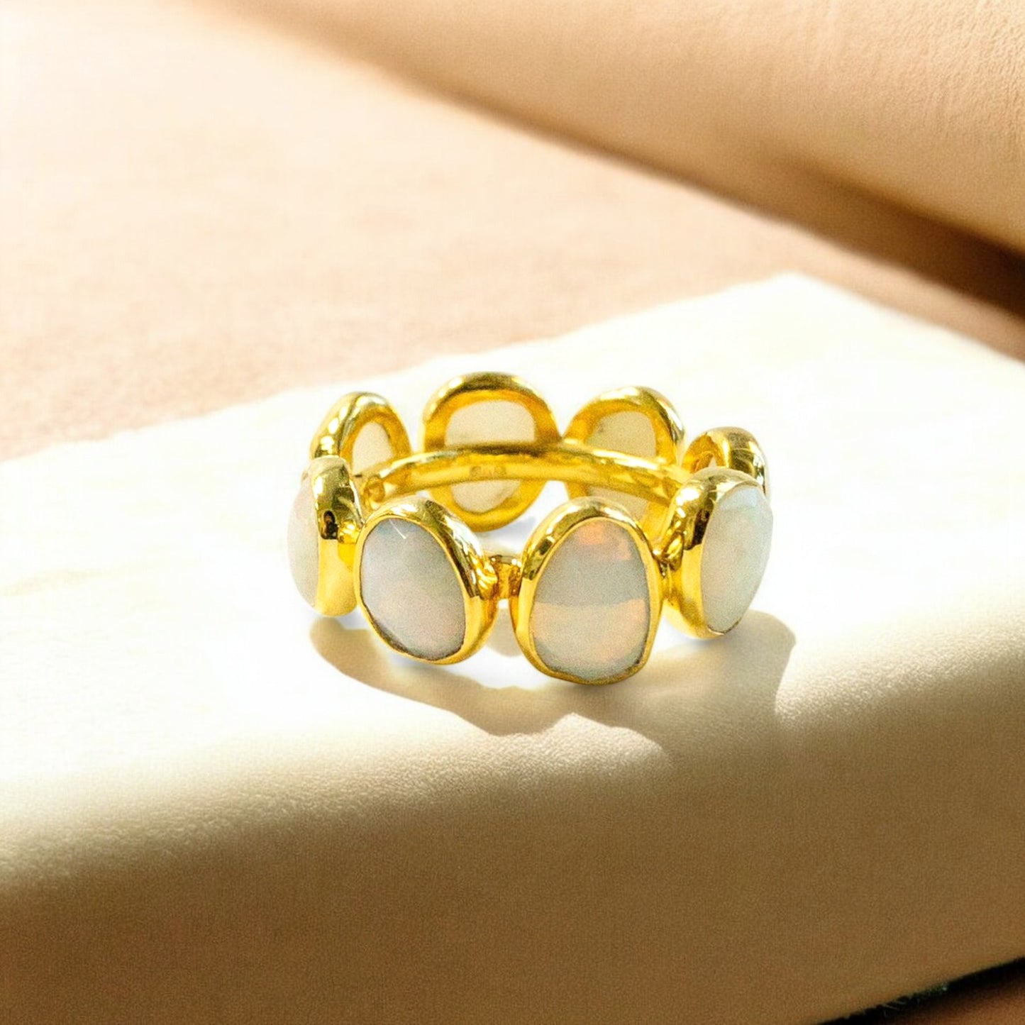 Opal Eternity Band Ring