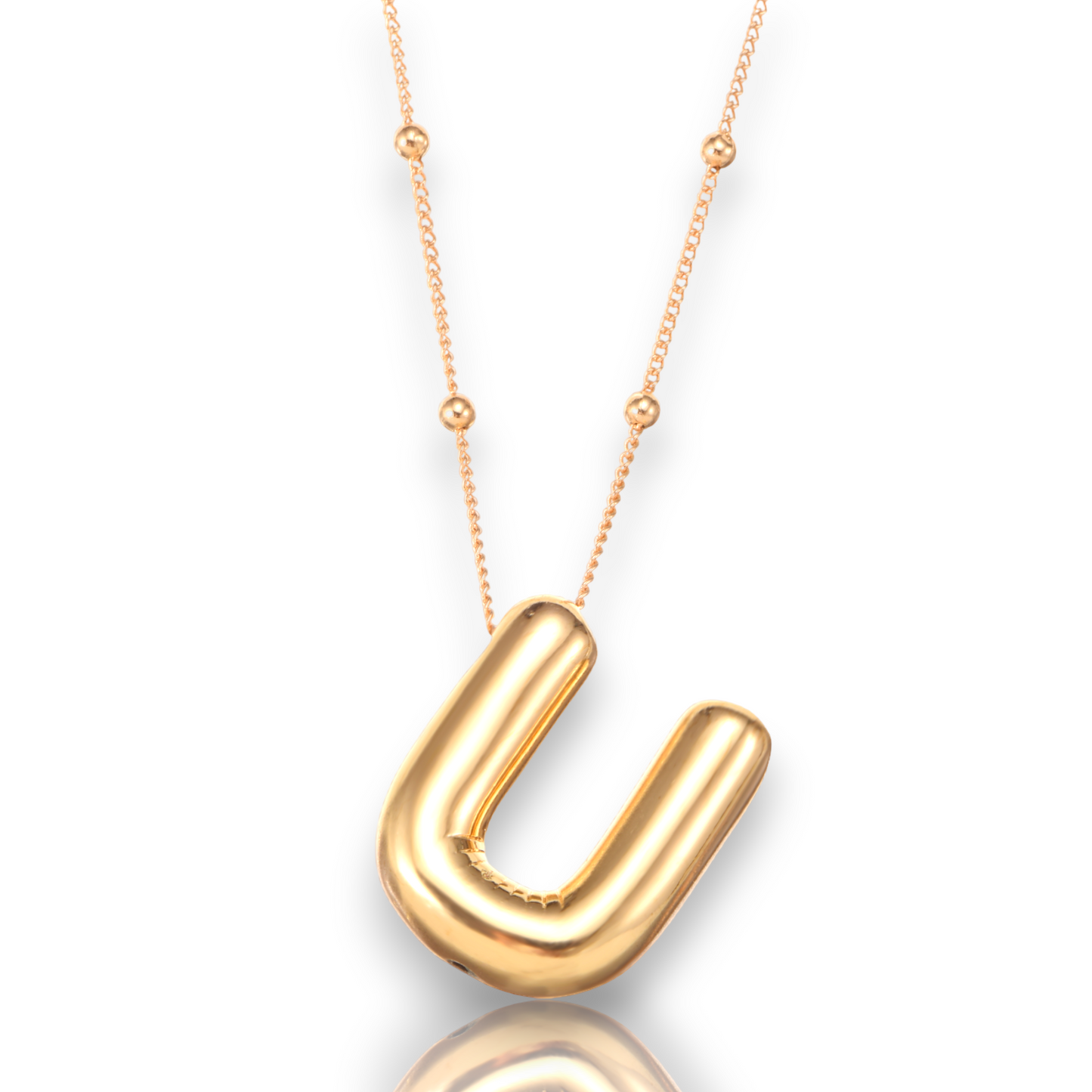 3D Personalized Bubble Initial Necklace