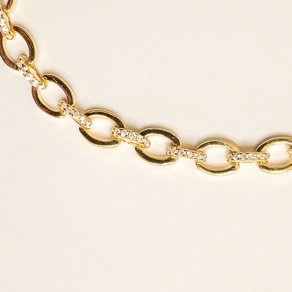 White CZ Link Chain Adjustable Bracelet