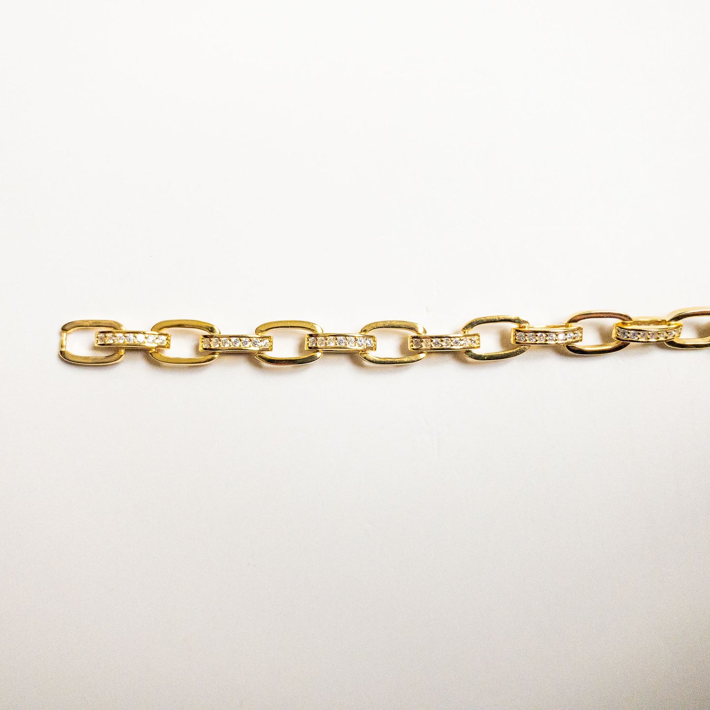 White CZ Link Chain Bracelet