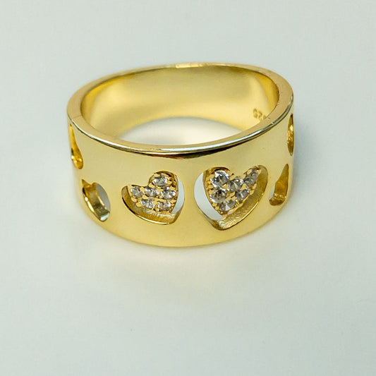 Hearts on Band Ring