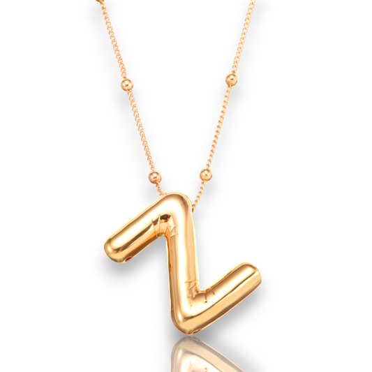 3D Personalized Bubble Initial Necklace