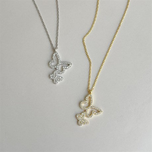 Back to Back Butterfly Necklace - shopzeyzey