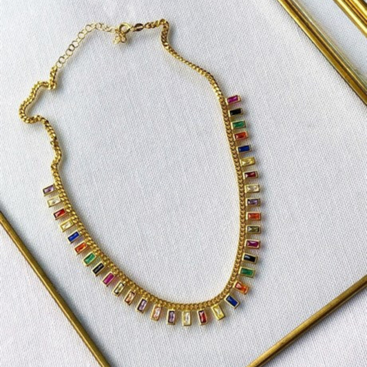 Baguette Diamond Necklace - shopzeyzey