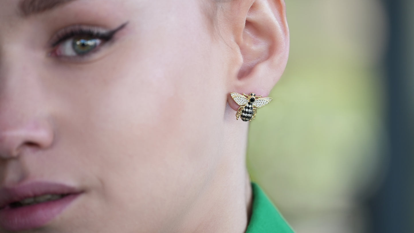Gold Bumblebee Earring - shopzeyzey