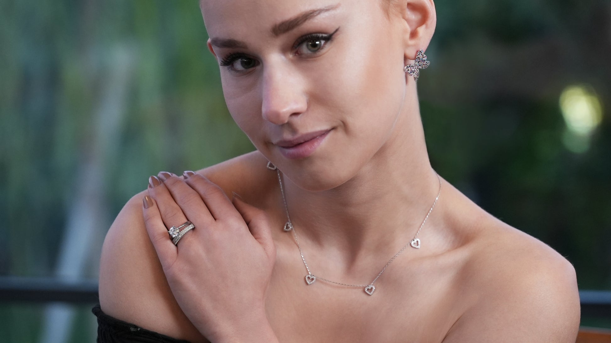 Double CZ Sterling Silver Ring - shopzeyzey